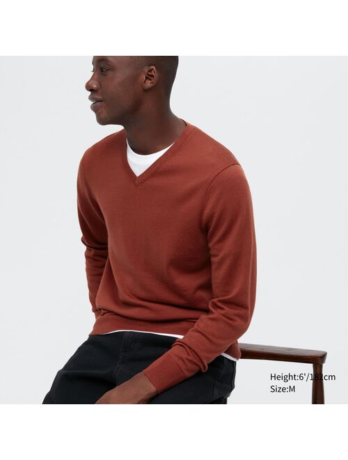 UNIQLO Extra Fine Merino V-Neck Long-Sleeve Sweater