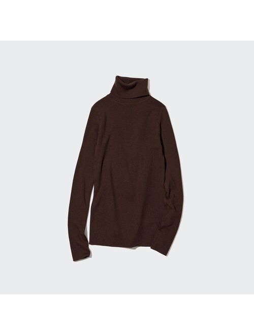 Uniqlo Extra Fine Merino Ribbed Turtleneck Long-Sleeve Sweater