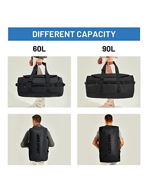 MIER Water Resistant Backpack Duffle Heavy Duty Convertible Duffle Bag with Backpack Straps for Gym, Sports, Travel