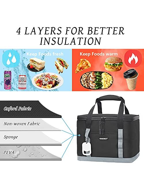 GARDRIT 60 Can Large Cooler Bag - Collapsible Insulated Lunch Box, Leakproof Cooler Bag Suitable for Camping, Picnic& Beach (39L)