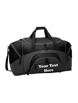 all about me company All About Me Personalized Monogrammed Gym Duffel Bag with Custom Text | Large Sports Bag with Customizable Embroidered Monogram Design (Maroon/Grey)