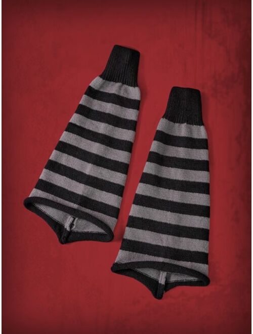 ROMWE Grunge Punk Striped Pattern Leg Warmers