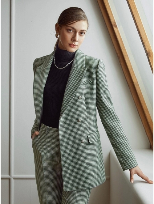 MOTF Premium Viscose Houndstooth Formal Blazer