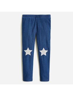 Girls' jeggings with star patches