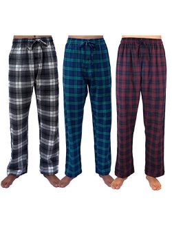 Giveitpro 3 Pack - Flannel Pajama Pant Pajama Bottoms-100% Cotton Yarn-dye Woven