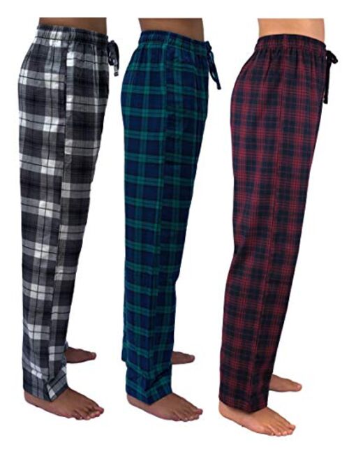 Giveitpro 3 Pack - Flannel Pajama Pant Pajama Bottoms-100% Cotton Yarn-dye Woven