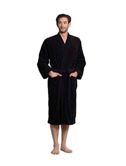 Turkuoise Turkish Towel Turkuoise Men's 100% Cotton Turkish Terry Cloth Kimono Collar Soft and Absorbent Bathrobes