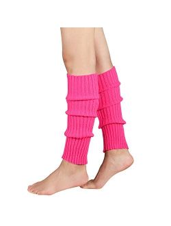 Zando Womens Fashion Leg Warmers Adult Junior 80s Ribbed Knitted Long Socks for Party Sports Casual Socks