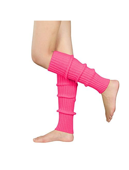 Zando Womens Fashion Leg Warmers Adult Junior 80s Ribbed Knitted Long Socks for Party Sports Casual Socks