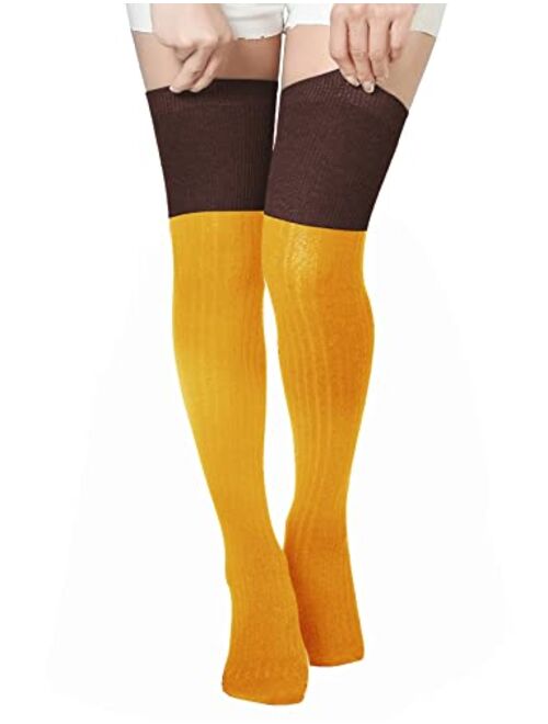 Leoparts Women's Extra Long Stirrup Leg Warmers Winter Knitted Over Knee Thigh High Footless Socks