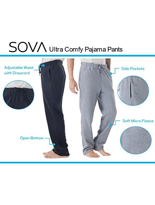 Sova Men's 2-Pack Ultra Comfy Fit Micro Fleece Pajama Pants
