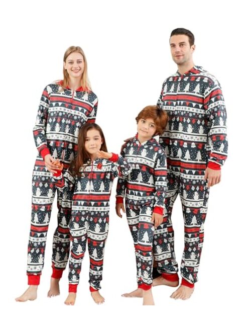 Angelggh Matching Christmas Onesies Pajamas for Family, Holiday PJs for Women/Men/Kids/Couples/Adult, Vacation Cute Printed Loungewear