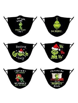 Generic Merry Christmas Face Mask for Women Men 6 Pack - Washable Reusable Cloth Face Masks for Adult Xmas Gifts - Style2