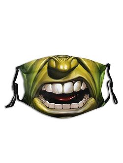 Yiyi Smile Men Face Mask Protective Balaclava Cartoon Mouth Cover with Adjustable Earloops with 2 Filte