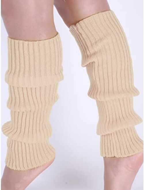 Verdusa Women's Solid Rib Knit Leg Warmers