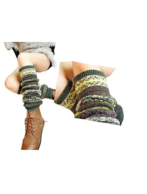 Lucky staryuan Women Wool Knit Leg Warmer Boot Warmer