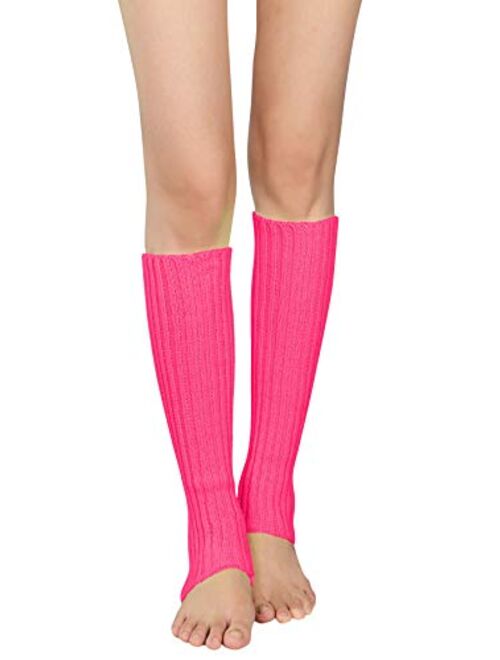 American Trends Leg Warmers for Women Girls 80s Ribbed Leg Warmer for Neon Party Knitted Fall Winter Sports Socks