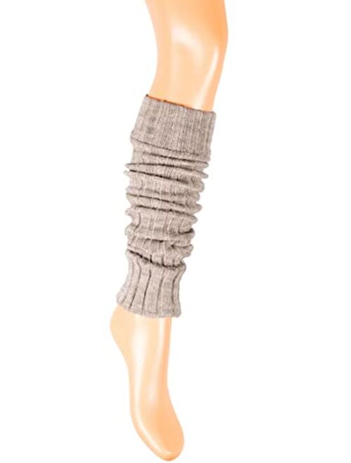 SERIMANEA Wool Knit Long Leg Warmers for Women and Girls Ankle Cuffs Max Calf's Circumference-14.5" Length-23.6"