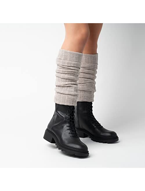 SERIMANEA Wool Knit Long Leg Warmers for Women and Girls Ankle Cuffs Max Calf's Circumference-14.5" Length-23.6"