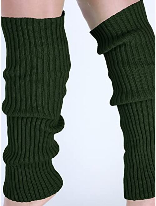 Milumia Women's 1 Pair Ribbed Knit Leg Warmers 80s Boot Long Socks