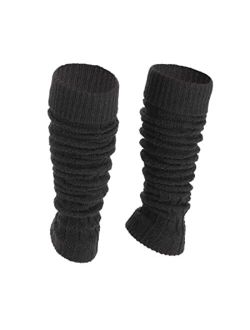 SERIMANEA Wool Leg Warmers for Women and Girls, Calf Cuffs In Braid Pattern for Indoor/Outdoor, Circumference 11"-13.4"