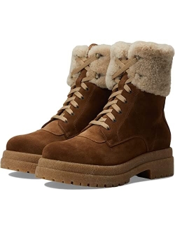 Victor Shearling Cuff Suede Boots
