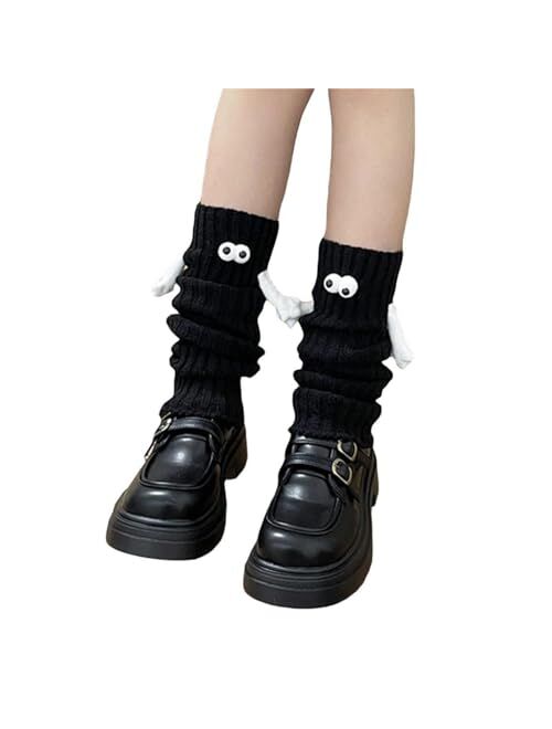 Owl'S-Yard Women Girls Lolita Ribbed Knit Leg Warmers Kawaii Japanese Student Long Socks Leggings Harajuku Goth Streetwear