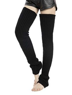 Leotruny Women's Winter Thick Knit Extra Long Thigh High Leg Warmers