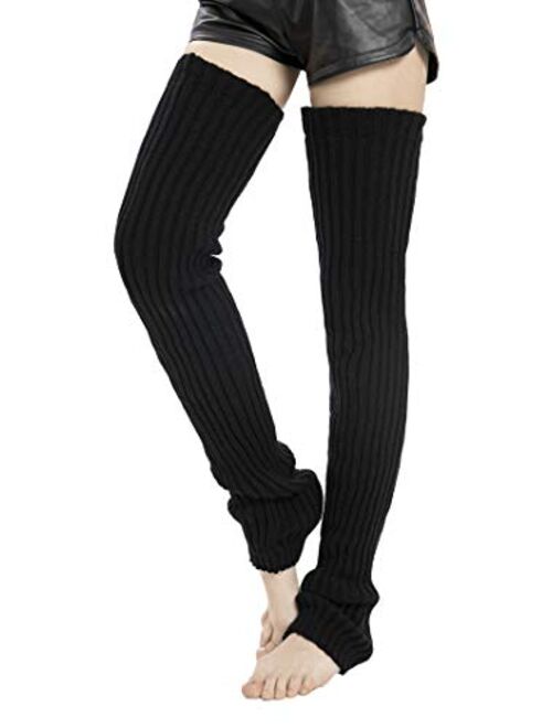 Leotruny Women's Winter Thick Knit Extra Long Thigh High Leg Warmers