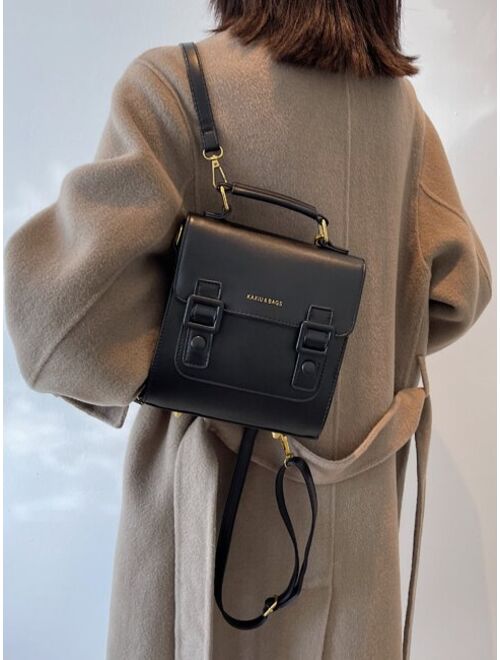 Shein Mini Letter Graphic Flap Backpack