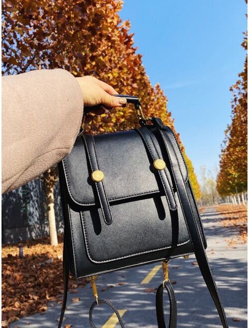 Shein Mini Minimalist Flap Backpack