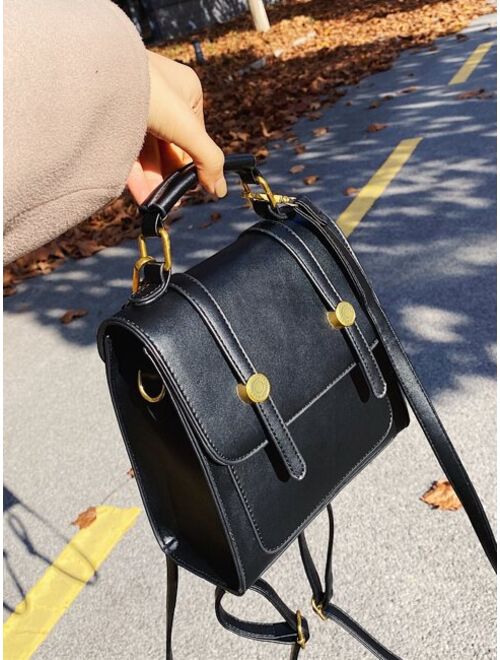 Shein Mini Minimalist Flap Backpack
