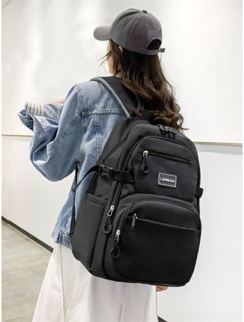Shein Letter Patch Large Capacity Backpack
