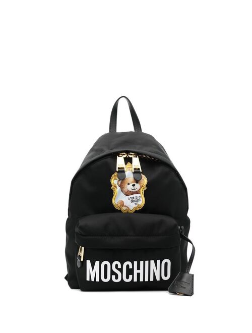 Moschino teddy bear-print branded backpack