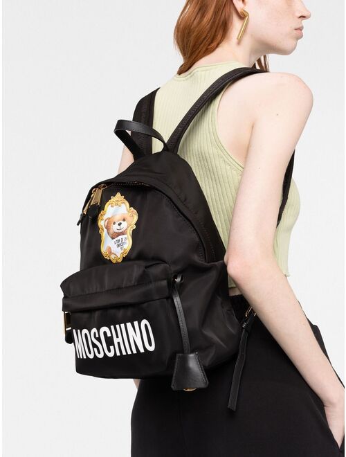 Moschino teddy bear-print branded backpack
