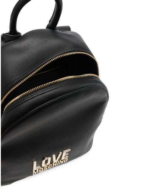 Love Moschino logo-lettering faux-leather backpack