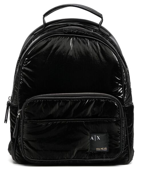 Armani Exchange quilted zipped backpack
