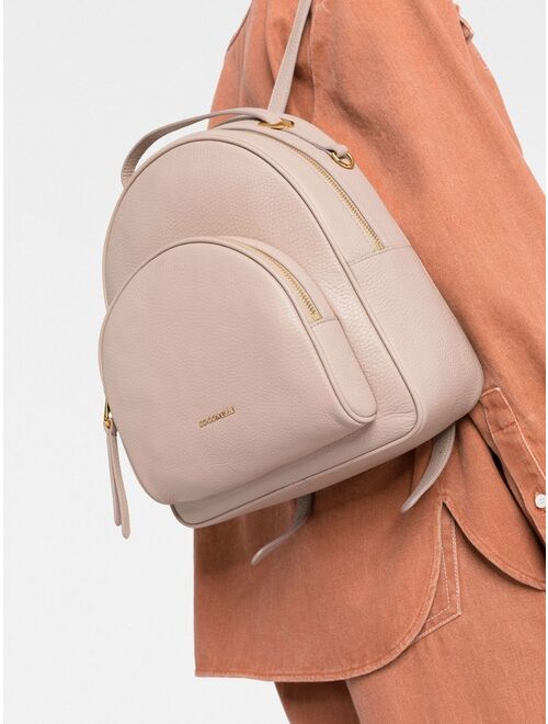 Coccinelle logo-plaque leather backpack