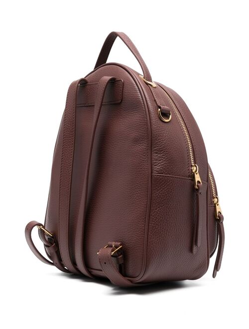 logo-plaque leather backpack