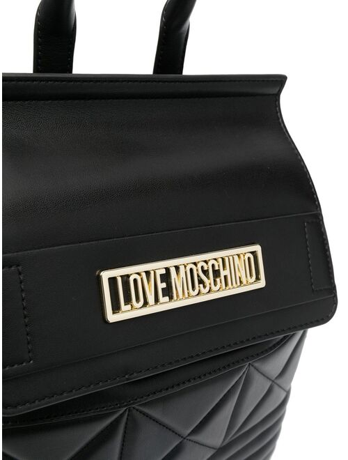 Love Moschino quilted logo-plaque backpack