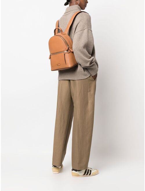 Lancel logo-patch zip-up backpack