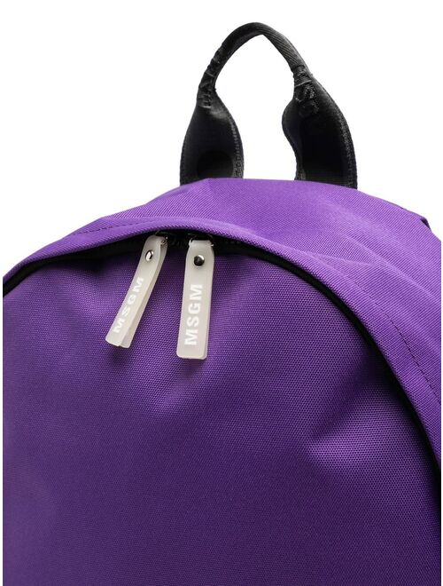 MSGM logo-patch drawstring backpack