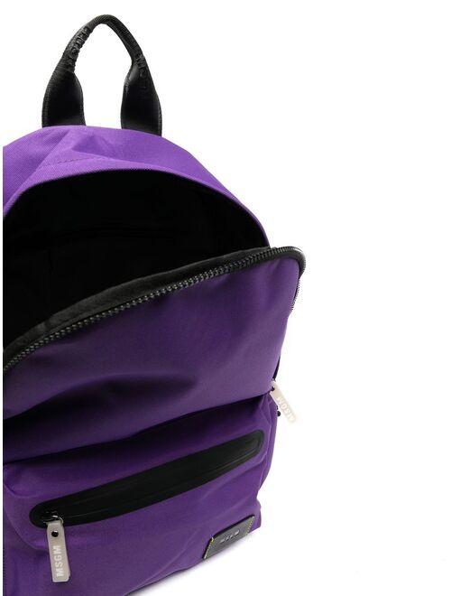 MSGM logo-patch drawstring backpack