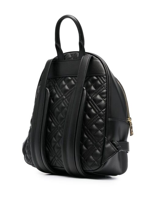 logo-lettering quilted backpack