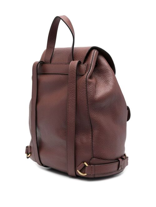 leather logo-print backpack