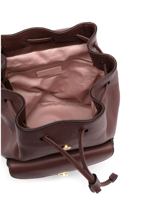 leather logo-print backpack