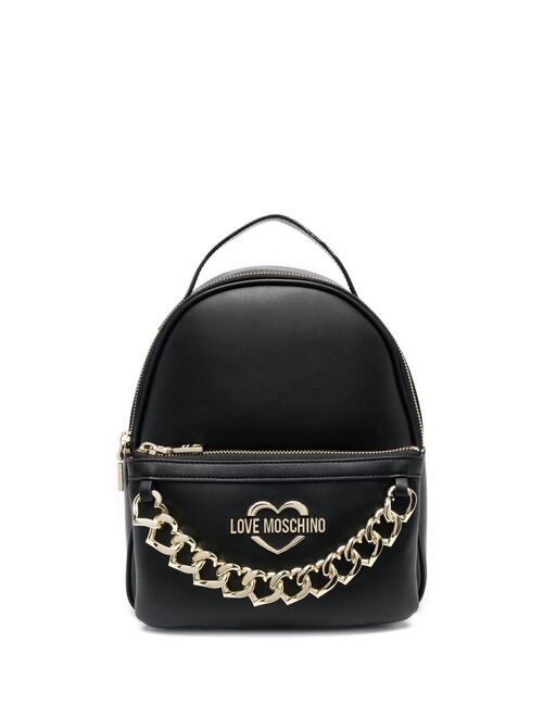 Love Moschino chain-link logo-plaque backpack