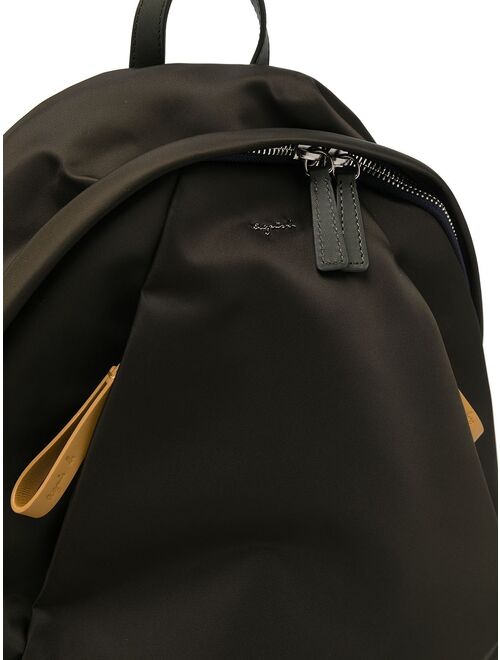 agnes b. zipped logo plaque backpack