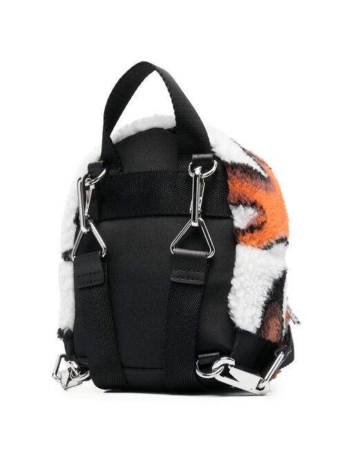 Tattoo Fires faux-fur backpack