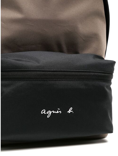 agnes b. logo-print colour-block backpack